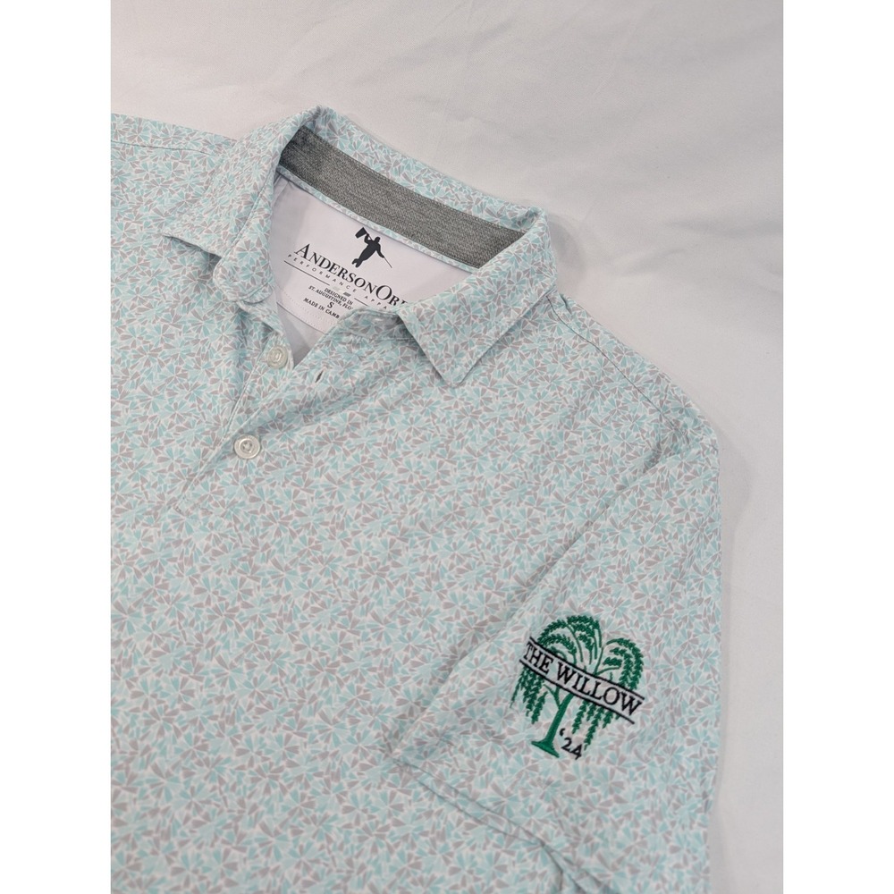 AndersonOrd Mens Performance Golf‎ Polo Shirt AOP The Willow Golf Mens Small